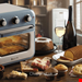  مایکروفر سرخ کن هوا جوجه گردان با نور داخلی آریته ایتالیا Ariete Vintage air fryer light blue