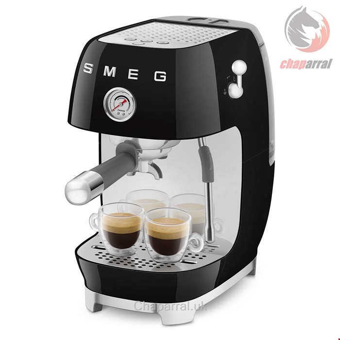 اسپرسو ساز پرتافیلتر اسمگ ایتالیا مشکی Smeg ECF03BLEU Kompakte Siebträgermaschine 50's Style