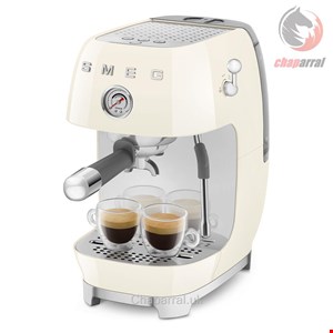 اسپرسو ساز پرتافیلتر اسمگ ایتالیا کرم Smeg ECF03CREU Kompakte Siebträgermaschine 50's Style