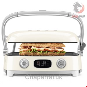 گریل وافل ساندویچ ساز چند منظوره اسمگ ایتالیا Smeg Multi-Use Grill – Retro Style Cream MGF01CRUS