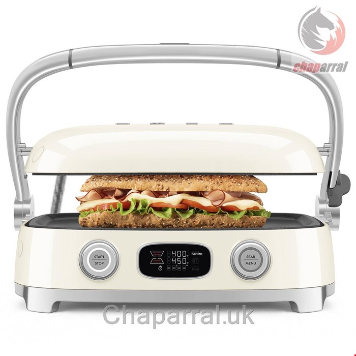 گریل وافل ساندویچ ساز چند منظوره اسمگ ایتالیا Smeg Multi-Use Grill – Retro Style Cream MGF01CRUS