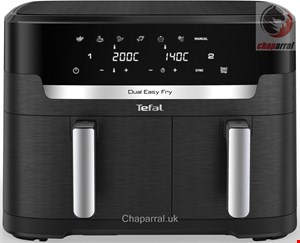 سرخ کن بدون روغن دو قلو تفال فرانسه Tefal Dual Easy Fry XXL 11L Heißluftfritteuse EY9428