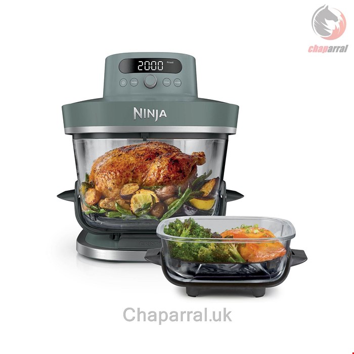 سرخ کن بدون روغن شیشه ای نینجا آمریکا Ninja CRISPi PRO 7-in-1 Glas-Air-Fryer Graugrün AS101EUGY
