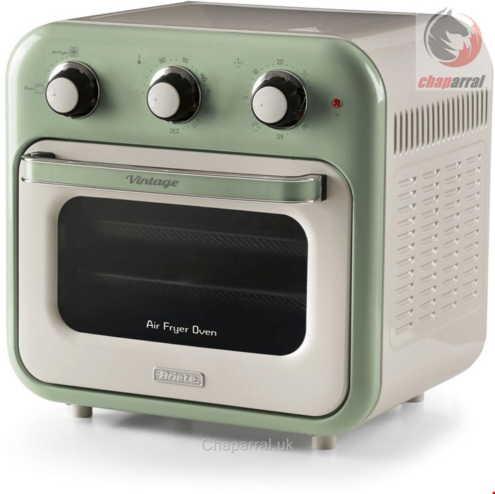 مایکروفر سرخ کن هوا جوجه گردان با نور داخلی آریته ایتالیا Ariete Vintage air fryer green