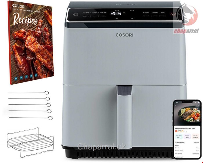 سرخ کن هوای گرم کوسوری آمریکا Cosori Heißluftfritteuse DualBlaze, CAF-P583S, VeSync-App (Appsteuerung) grau