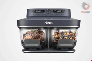 سرخ کن دو قلو شیشه ای بدون روغن نینجا آمریکا ظرفیت 7.6 لیتر Ninja CRISPi DD102EUBL1 سورمه ای