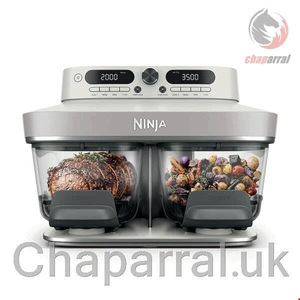 سرخ کن دو قلو شیشه ای بدون روغن نینجا آمریکا ظرفیت 7.6 لیتر Ninja CRISPi DD102EUIV2  سفید