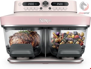 سرخ کن دو قلو شیشه ای بدون روغن نینجا آمریکا ظرفیت 7.6 لیتر Ninja CRISPi DD102EUPK1 صورتی