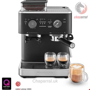 اسپرسو ساز نیمه اتوماتیک با آسیاب کیچن اید آمریکا KitchenAid Halbautomatische Espressomaschine mit Kaffeemühle - Gusseisen schwarz 5KES6551EBK