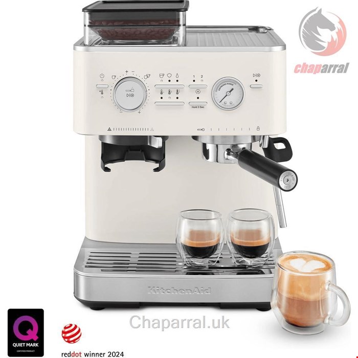 اسپرسو ساز نیمه اتوماتیک با آسیاب کیچن اید آمریکا KitchenAid Halbautomatische Espressomaschine mit Kaffeemühle - Porcelain White 5KES6551EPL