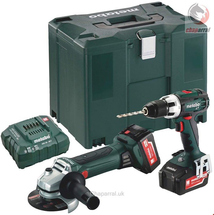 مجموعه دریل سنگ فرز شارژی متابو مدل Combo Set 2-4-1 18 V