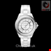  ساعت مچی زنانه مردانه سرامیکی الماس نشان شنل فرانسه CHANEL J12 BAGUETTE DIAMANTLÜNETTE UHR KALIBER 12.1, 38 MM H7431