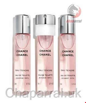 ست عطر ادو تویلت زنانه 3 تایی 20 میل چنس او تندر شنل فرانسه CHANEL CHANCE EAU TENDRE EAU DE TOILET SPRAY 3 20ml refill