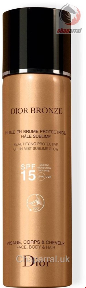 روغن محافظ و زیبا کننده پوست های برنزه با SPF15 دیور فرانسه Dior Beautifying Protective Oil in Mist Sublime Glow SPF15 (125ml)