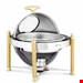  ظرف شفینگ دیش گرد پایه دار رویال کترینگ آلمان Chafing Dish - rund - Goldakzente - Rolltop-Haube - 6 L - Royal Catering 10012588