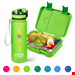  ظرف غذا اسنک کودک و قمقمه کلارشتاین آلمان Klarstein schmatzfatz Frühstücksset, Trinkflasche, Lunchbox Green Fruit 