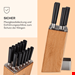  ست چاقو آشپزخانه 13 پارچه کلارشتاین آلمان Klarstein Kitano XL 13tlg. Messer-Set mit Block Messerblock Eiche