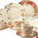  سرویس غذاخوری سفالی 30 پارچه 6 نفره کراتیبل CreaTable Kombiservice Crimson (30-tlg), Steingut, frische Farben, Rosendekor