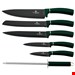 ست چاقو آشپزخانه 7 پارچه برلینگر هاوس مجارستان BERLINGER HAUS 7-PIECE KNIFE SET / STAND BH-2525 EMERALD