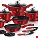  سرویس قابلمه 15 پارچه بورگوندی فلزی برلینگر هاوس مجارستان BerlingerHaus Metallic Burgundy Kochgeschirr-Set 15-teilig
