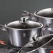 سرویس قابلمه ماهیتابه کفگیر ملاقه چاقو 17 پارچه بورگوندی برلینگر هاوس مجارستان BerlingerHaus Granittöpfe Set Metallic Line Burgund 17-teilig/‎BH-7043