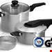  ست زودپز و بخار پز اسپرینگلن آلمان Springlane Edelstahl Schnellkochtopf 2er-Set inkl. Dampfgarer und Glasdeckel