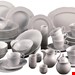  سرویس غذاخوری چینی آریان 62 پارچه 8 نفره کراتیبل CreaTable Kombiservice Arianne (61-tlg), Porzellan, Service, weiß