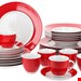  سرویس غذاخوری چینی 30 پارچه 6 نفره ون ول اسکاندیناوی  Van Well Dinner Service 30 Pieces For 6 people Vario porcelain series - Rot