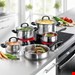  سرویس قابلمه 5 پارچه کرشر آلمان Kärcher Kochtopfset aus Edelstahl Induktion Mia (5tlg) Silber