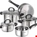  سرویس قابلمه 5 پارچه کرشر آلمان Kärcher Kochtopfset aus Edelstahl Induktion Mia (5tlg) Silber