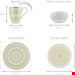  سرویس غذاخوری سرامیک 16 پارچه 6 نفره کراتیبل CreaTable Kombiservice Mandala White (16-tlg.)