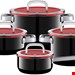  سرویس قابلمه 4 پارچه وی ام اف آلمان WMF FusionTec Kochgeschirr-Set 4-teilig schwarz rot