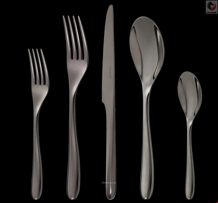 سرویس قاشق چنگال 5 پارچه اسیل مشکی کریستوفل فرانسه CHRISTOFLE 5-Piece Black Stainless Steel Place Setting