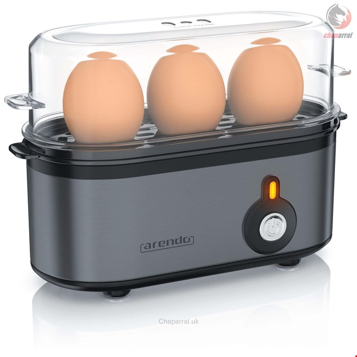 تخم مرغ پز آرندو آلمان Arendo Eierkocher- Anzahl Eier- 3 St- 210 W- Edelstahl Eierkocher für 1-3 Eier-grau