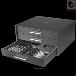 سرویس قاشق چنگال 76 پارچه با قاب کریستوفل فرانسه CHRISTOFLE INFINI 76-piece Flatware Set For 6 People 