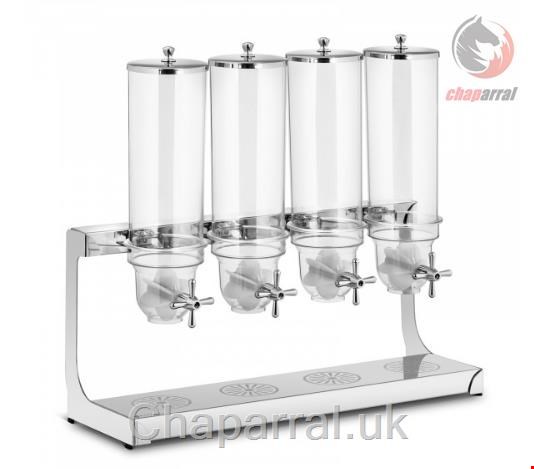 ظرف ذخیره و نگهدارنده موسلی غلات 4 تایی رویال کترینگ آلمان Royal Catering Müslispender - 4 x 3,5 l - 4 Behälter RCCS-3.5LSS4