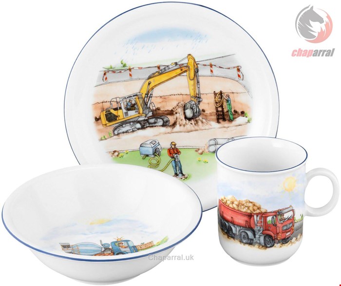 سرویس غذاخوری چینی بچگانه 3 پارچه سلتمن ویدن آلمان Seltmann Weiden Kindergeschirr-Set Compact (3-tlg), Porzellan, schlicht und dezent