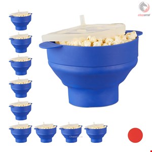 پاپ کورن ساز 10 عددی سیلیکون برای مایکروویو ریلکس دیز relaxdays Popcornmaschine 10 x Popcorn Maker Silikon blau 