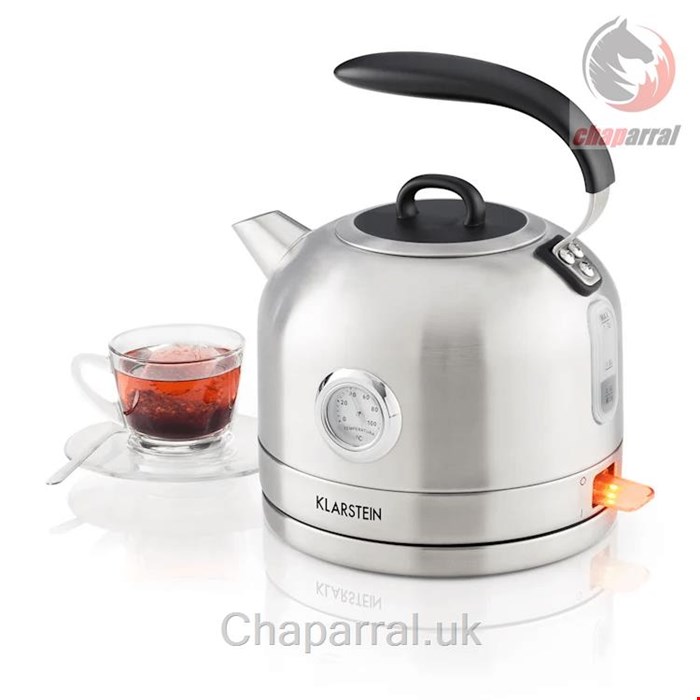 کتری برقی 1.7 لیتری کلارشتاین آلمان Klarstein Carlina Retro-Wasserkocher 1,7 Liter Silber