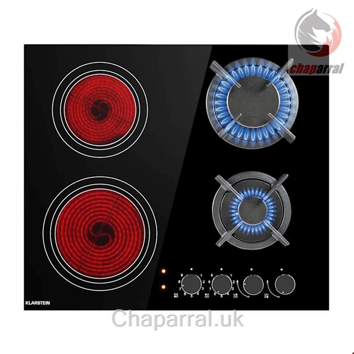 اجاق برقی و اجاق گاز 4 شعله کلارشتاین آلمان Klarstein MultiChef 4 Kombi-Gaskochfeld
