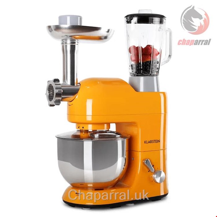 غذا ساز همه کاره کلارشتاین آلمان Klarstein Lucia 3-in-1 Küchenmaschine Multifunktionsküchenmaschine 2000 watt 5 Ltr Orange