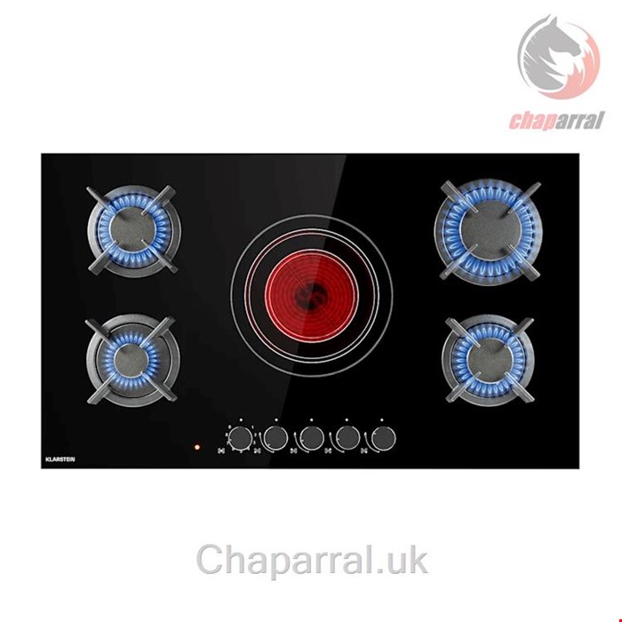 اجاق برقی و اجاق گاز 5 شعله کلارشتاین آلمان Klarstein MultiChef 5 Kombi-Gaskochfeld