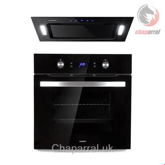 فر توکار 64 لیتری و هود آشپزخانه کلارشتاین آلمان Klarstein Gusteau Hektor Einbau-Set Backofen Unterbau-Haube