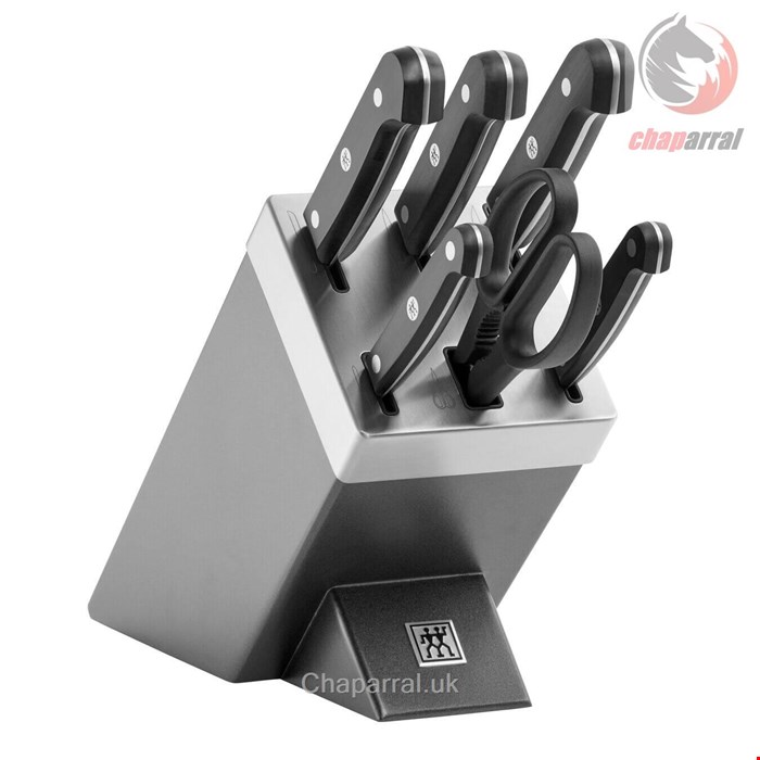 ست چاقو آشپزخانه 7 پارچه زولینگ آلمان ZWILLING GOURMET SELBSTSCHÄRFENDER MESSERBLOCK 7-TLG- GRAU