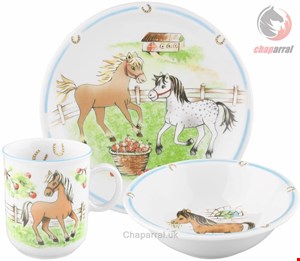 سرویس غذاخوری چینی بچگانه 3 پارچه سلتمن ویدن آلمان Seltmann Weiden Kindergeschirr-Set Compact Mein Pony (3-tlg), Porzellan