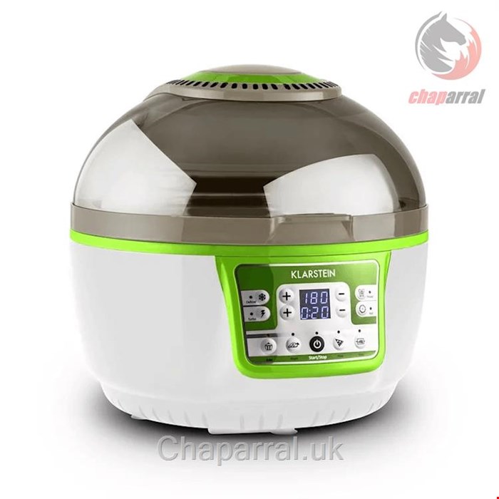 سرخ کن هوای گرم جوجه گردان دار 9 لیتری کلارشتاین آلمان Klarstein VitAir Turbo Heißluftfritteuse 1400 watt 9 Ltr Grün