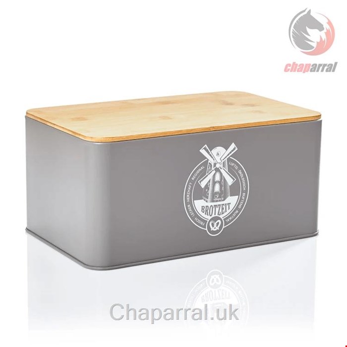 ظرف نان فلزی درب چوبی کلارشتاین آلمان Klarstein Stigby 2-in-1 Brotkasten Grau