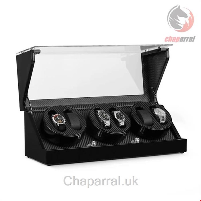 جعبه ساعت مچی و نگهدارنده شارژ اتوماتیک کلارشتاین آلمان Klarstein CA3PM Uhrenbeweger 6 Uhren Schwarz 