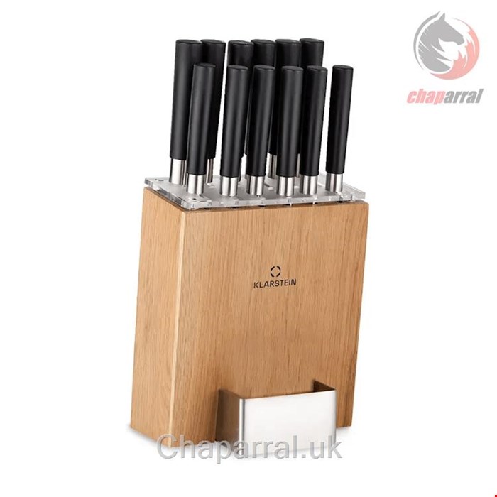 ست چاقو آشپزخانه 13 پارچه کلارشتاین آلمان Klarstein Kitano XL 13tlg. Messer-Set mit Block Messerblock Eiche
