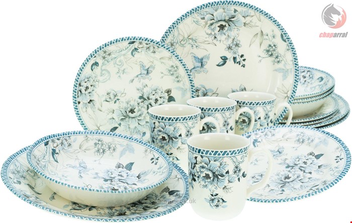 سرویس غذاخوری سفالی 16پارچه 4 نفره کراتیبل CreaTable Kombiservice Vintage Garden (16-tlg), Steingut, romantisches Blumenmotiv